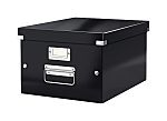 Archivační krabice, Černá, Robustní laminované dřevovlákno (PP), velikost papíru: A4, 281 x 200 x 370mm