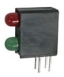Indicador LED para PCB a 90º Kingbright verde y rojo, λ 568 / 625 nm, 2 LEDs, 2,5 V, 40 °, dim. 10.93 x 4.3 x 9.65mm,