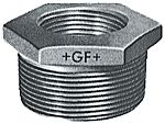 Georg Fischer Black Malleable Iron Fitting, Straight Reducer Bush, Male BSPT 1in to Female BSPP 3/4in
