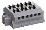 Sato Parts Non-Fused Terminal Block, 10-Way, 10A, 26 → 16 AWG Wire, Screwless Termination