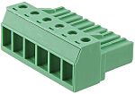 Phoenix Contact, 7.62mm Pitch, 6 Way, Pluggable Terminal Block, Plug, Cable Mount, Screw Down Termination, 1804946