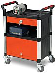 RS PRO 3 Shelf Aluminium Trolley, 630 x 424mm, 150kg Load