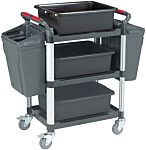 RS PRO 3 Shelf Aluminium Trolley, 630 x 424mm, 150kg Load