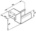 Bosch Rexroth Rail Holder With Stop, 92mm Length x 40mm Width x 65mm Height