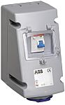 Amphenol Industrial, Critical & Safe IP44 Blue Wall Mount 2P + E RCD Industrial Power Connector Socket, Rated At 16A,