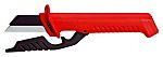 Knipex Cable Knife with replaceable blade, VDE/1000V, 190 mm Overall, 50 mm Blade, Single-Material Handle