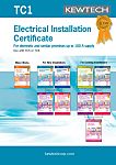 Kewtech Corporation TC1 Electrical Installation Certificate, Certificate Type Electrical Installation, For Use With