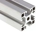 RS PRO Silver Aluminium Profile Strut, 40 x 40 mm, 8mm Groove, 2000mm Length