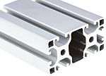 RS PRO Silver Aluminium Profile Strut, 40 x 80 mm, 8mm Groove, 3000mm Length