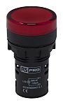 RS PRO, Panel Mount Red LED Pilot Light, 22mm Cutout, IP65, Round, 230V ac