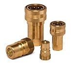 RS PRO Brass Female Hydraulic Quick Connect Coupling, BSP 1/4 Female