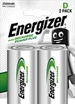 Energizer 1,2V NiMH D Tipi Şarj Edilebilir Piller, 2500mAh, Kendi Kendine Düşük Deşarj Özellikli