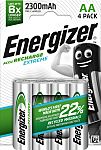 Energizer AA NiMH Rechargeable AA Batteries, 2.3Ah, 1.2V - Pack of 4