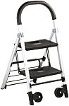 RS PRO 2 Tread Aluminium Steps 490mm Platform Height, Silver