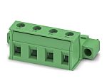 Phoenix Contact, 7.62mm Pitch, GIC 2.5/ 4-STF-7.62, 4 Way, , Pluggable Terminal Block, Inverted Plug, Cable Mount,