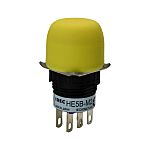 Spouštěcí spínač, barva ovladače: Žlutá IP65 Dvoupólový dvoupolohový (DPDT) Centrální upevnění s kovovou upevňovací