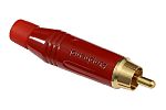 Amphenol Industrial Red Cable Mount RCA Plug, Gold