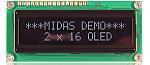 Midas White Passive matrix OLED Display COB Parallel Interface