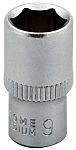 RS PRO 1/4 in Drive 9mm Standard Socket, 6 point
