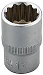 RS PRO 1/2 in Drive 17mm Standard Socket, 12 point