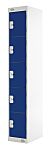 RS PRO 5 Door Steel Blue Storage Locker, 1800 mm x 300 mm x 450mm