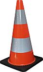 RS PRO Weighted Orange, White 700 mm PVC Traffic Cone