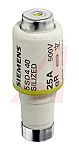 Siemens 25A DII Bottle Fuse, E27 Thread Size, gR, 500V ac/dc