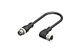 RS PRO Right Angle Female 4 way M12 to Straight Male 4 way M12 Sensor Actuator Cable, 5m