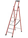 TUBESCA Fibreglass 7 steps Step Ladder, 1.61m platform height, 2.27m open length