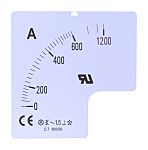 Měřicí stupnice, Měřicí stupnice 80 A, pro použití s: Analogový panelový ampérmetr 72 x 72