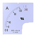 Escala de medidor de 60 A RS PRO para usar con amperímetro analógico de panel de 96 x 96