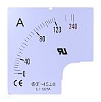 Měřicí stupnice, Měřicí stupnice 80 A, pro použití s: Analogový panelový ampérmetr 96 x 96