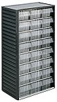RS PRO 24 Drawer Storage Unit, PP, 550mm x 310mm x 180mm, Grey