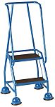 RS PRO 2 Tread Steel Steps 0.508m Platform Height, Blue