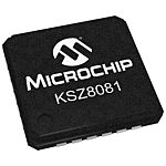 Microchip , 1-Channel Ethernet Transceiver 24-Pin QFN, KSZ8081RNAIA-TR