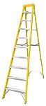 RS PRO Fibreglass 10 steps Step Ladder, 2.11m platform height, 2.8m open length