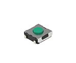 Alps Alpine Green Button Tactile Switch, SPST 50 mA 0.5mm Surface Mount