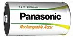 Panasonic NiMH Rechargeable D Batteries, 2.8Ah