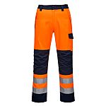 Portwest MV36 Orange/Navy Anti-static, Flame Retardant Hi Vis Trousers, 76 → 80cm Waist Size