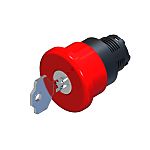 RS PRO Turn Key to Release Emergency Stop Push Button, Panel Mount, 22.5mm Cutout, IP65