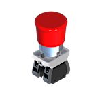 RS PRO Push Button Switch, Snap Action, Panel Mount, 22.5mm Cutout, 1NO+1NC, IP20, IP65