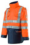 Roots RO1517 Orange/Navy Unisex Hi Vis Parka, XXL