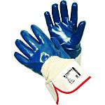 Tegera TEGERA Beige, Blue Cotton Heat Resistant Work Gloves, Size 8, Nitrile Coating