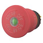 Push Emergency Stop Push Button, Plastic, Red, SOLAR OFF, IP67, IP69K