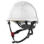 JSP EVO5 Dualswitch White Safety Helmet with Chin Strap, Adjustable, Ventilated