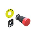 RS PRO Key Release Emergency Stop Push Button, Panel Mount, 22.5mm Cutout, IP20, IP65