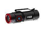 RS PRO LED Torch Black, Red - Rechargeable 1000 lm, 70 mm