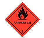 RS PRO Black/Orange Polyester Safety Labels, Flammable Gas-Text 100 mm x 100mm