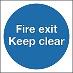 Polyester Keep Clear, Fire Exit, Keep Clear, English, Exit Sign