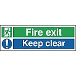 Polyester Keep Clear, Fire Exit, Keep Clear, English, Exit Sign